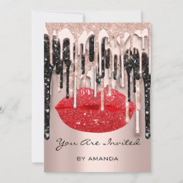 Invitación Fiesta 16.ª Besada de los labios rojos Rosa Purpur