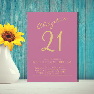 Invitación Fiesta 21 de cumpleaños de Twenty One Pink Gold