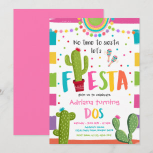 Invitación Fiesta 2.ª Fiesta de cumpleaños Fiesta Cactus mexi