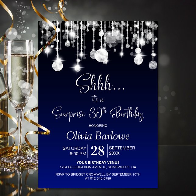 Invitación Fiesta 30 de cumpleaños de Blue Surprise (Subido por el creador)