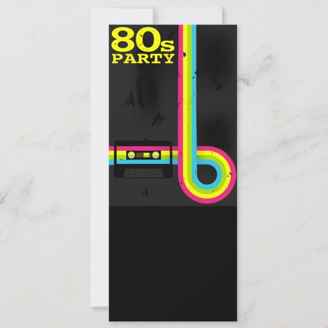 Invitación fiesta 80s (Anverso)