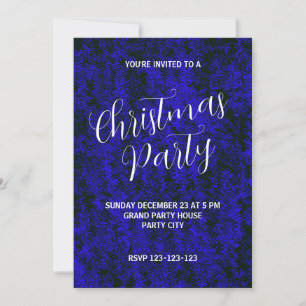 Invitación Fiesta abstracta de Navidad en azul eléctrico