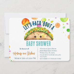 Invitación Fiesta acuarela Vamos a TACO a Baby Shower