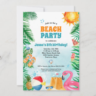 Invitación Fiesta acuático de veraneo