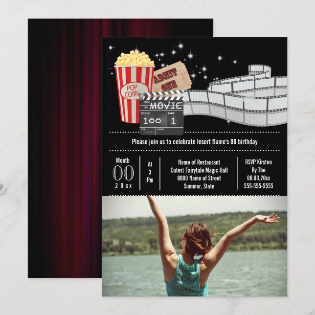 Invitación Fiesta adulto del carrete de película fotográfica  (Anverso / Reverso)