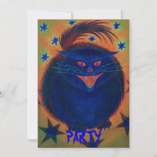 Invitación 'Fiesta' al gato azul asustado