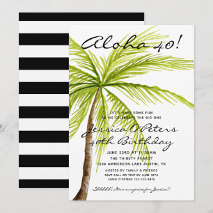 Invitación Fiesta Aloha Tropical Aloha 40 Adultos Sorpresivos