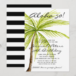 Invitación Fiesta Aloha Tropical de 50 Años de Sorpresa para 