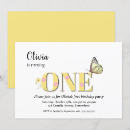 Invitación Fiesta Amarillo de un primer cumpleaños