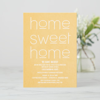 Invitación Fiesta Amarillo Moderno Dulce Hogar Calentador de 
