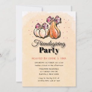 Invitación Fiesta amistoso en oro morado Naranja
