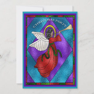 Invitación Fiesta Ángel de la ventana de cristal manchado