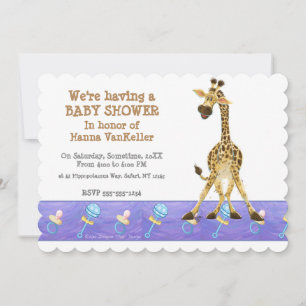 Invitación Fiesta Animal Giraffe