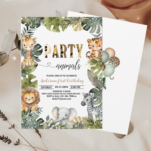 Invitación Fiesta Animales Cumpleaños Jungl Wild (Subido por el creador)