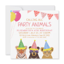 Fiesta Animales Cumpleaños Rosa