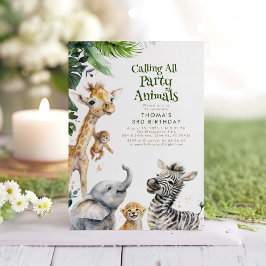 Invitación Fiesta Animales Jungle Safari Fun Cumpleaños