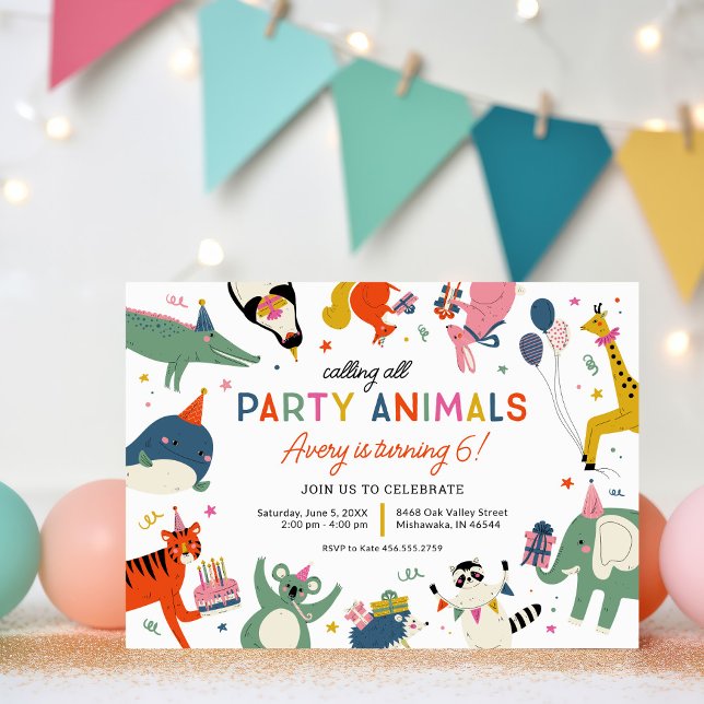 Invitación Fiesta Animales Niños Fiesta de cumpleaños (Subido por el creador)