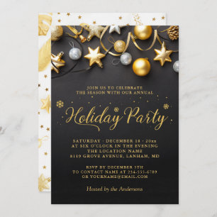 Invitación Fiesta anual de Baubles de Oro Blanco Negro