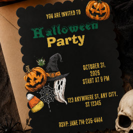Invitación Fiesta anual de calabaza familiar de Halloween