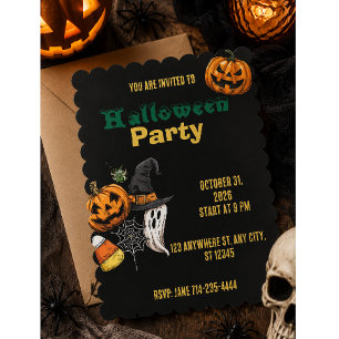 Invitación Fiesta anual de calabaza familiar de Halloween