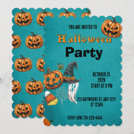 Invitación Fiesta anual de calabaza familiar Halloween