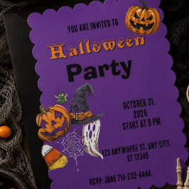 Invitación Fiesta anual de calabaza familiar Halloween