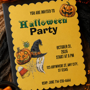 Invitación Fiesta anual de calabaza familiar Halloween