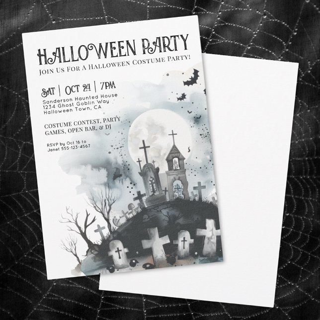 Invitación Fiesta Anual de Disfraces de Halloween (Annual Costume Halloween Party Invitation)