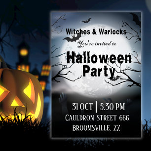 Invitación Fiesta Anual de Halloween de Brujas y Hechiceros d