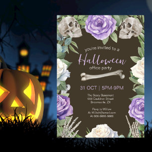 Invitación Fiesta anual de Halloween en la oficina Rosas y ca