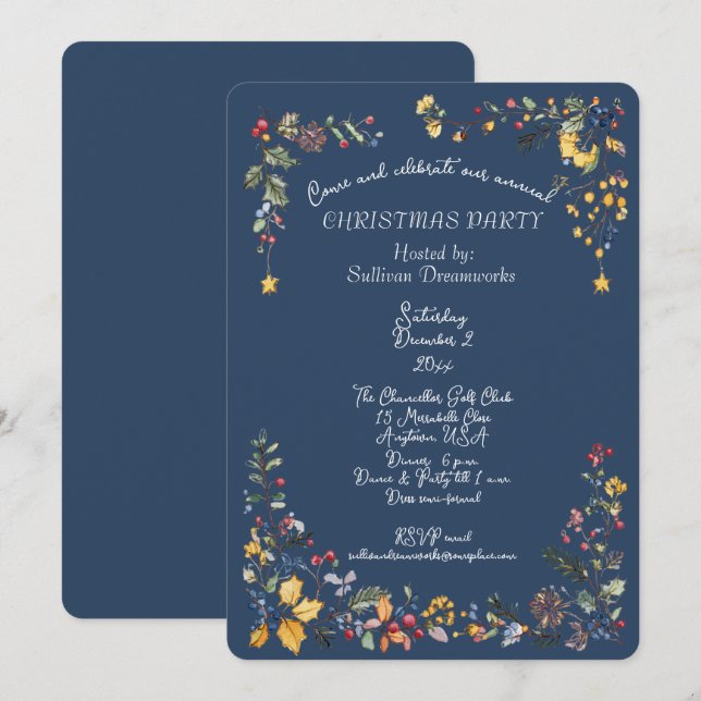 Invitación Fiesta anual de Navidad corporativa (Anverso / Reverso)