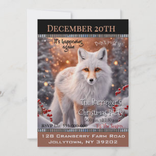 Invitación Fiesta Anual de Navidad de Zorro Nevado en Carrera