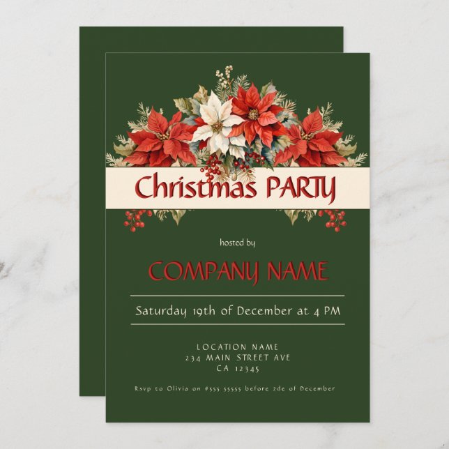 Invitación Fiesta anual de Navidades corporativos (Anverso / Reverso)