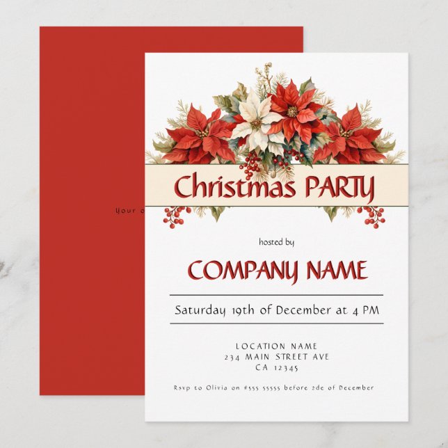 Invitación Fiesta anual de Navidades corporativos (Anverso / Reverso)