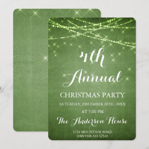 Invitación Fiesta anual de Navidades de Green String Light