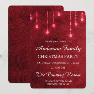 Invitación Fiesta anual de Navidades de Red String Light