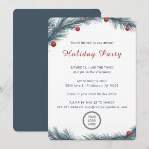 Invitación Fiesta anual de vacaciones de la empresa de pino m