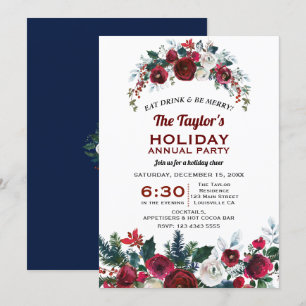 Invitación Fiesta anual de vacaciones floral de pino de Borgo