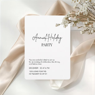 Invitación Fiesta Anual de Vacaciones Minimalista Elegante