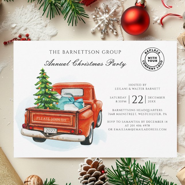 Invitación Fiesta anual de vacaciones para Navidades de negoc (Annual Business Christmas Holiday Party Invitation)