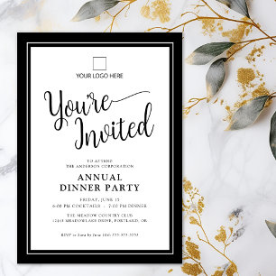 Invitación Fiesta Anual Empresarial Elegante Script