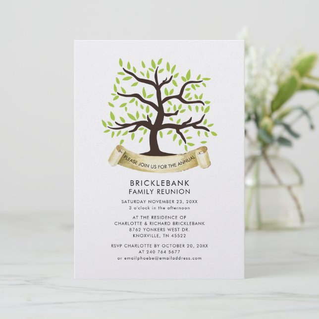 Invitación Fiesta Anual Familiar Reúne Primos (Anverso de pie)