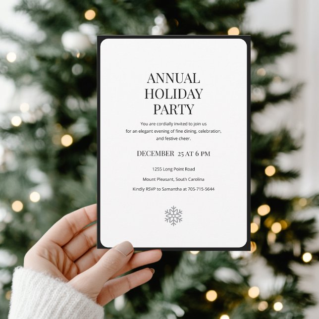 Invitación Fiesta anual formal minimalista de vacaciones (Subido por el creador)