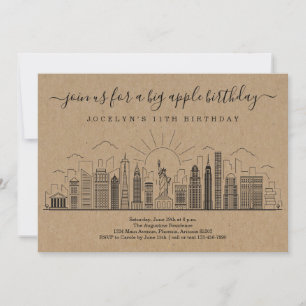 Invitación Fiesta Apple de cumpleaños grande de Nueva York