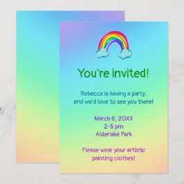 Invitación Fiesta arcoiris