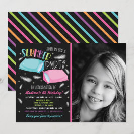 Invitación Fiesta arcoiris Sleepover foto Cumpleaños