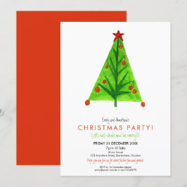 Invitación Fiesta artístico contemporáneo del árbol de Navida