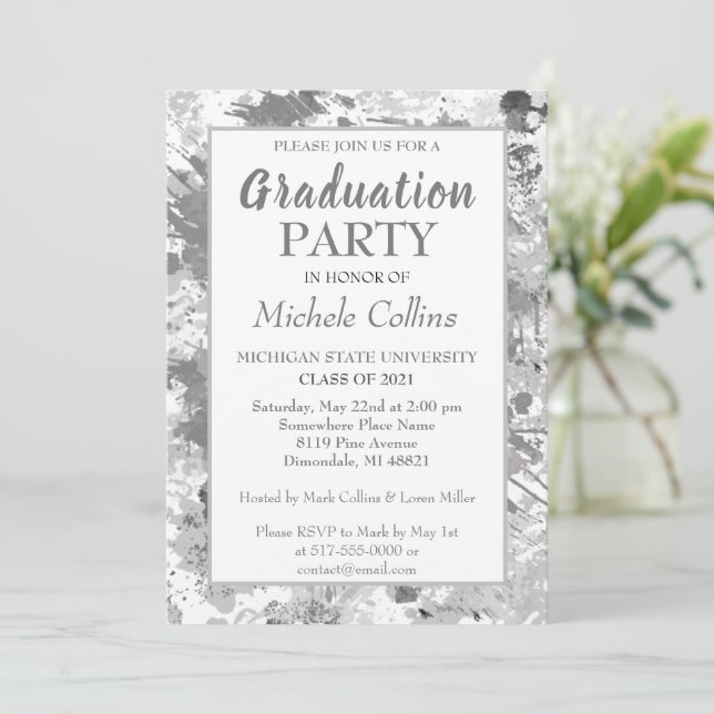 Invitación Fiesta artístico y elegante (Anverso de pie)