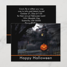 Invitación Fiesta asustadizo de Halloween de la calabaza de