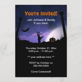 Invitación Fiesta asustadizo de Halloween de la casa